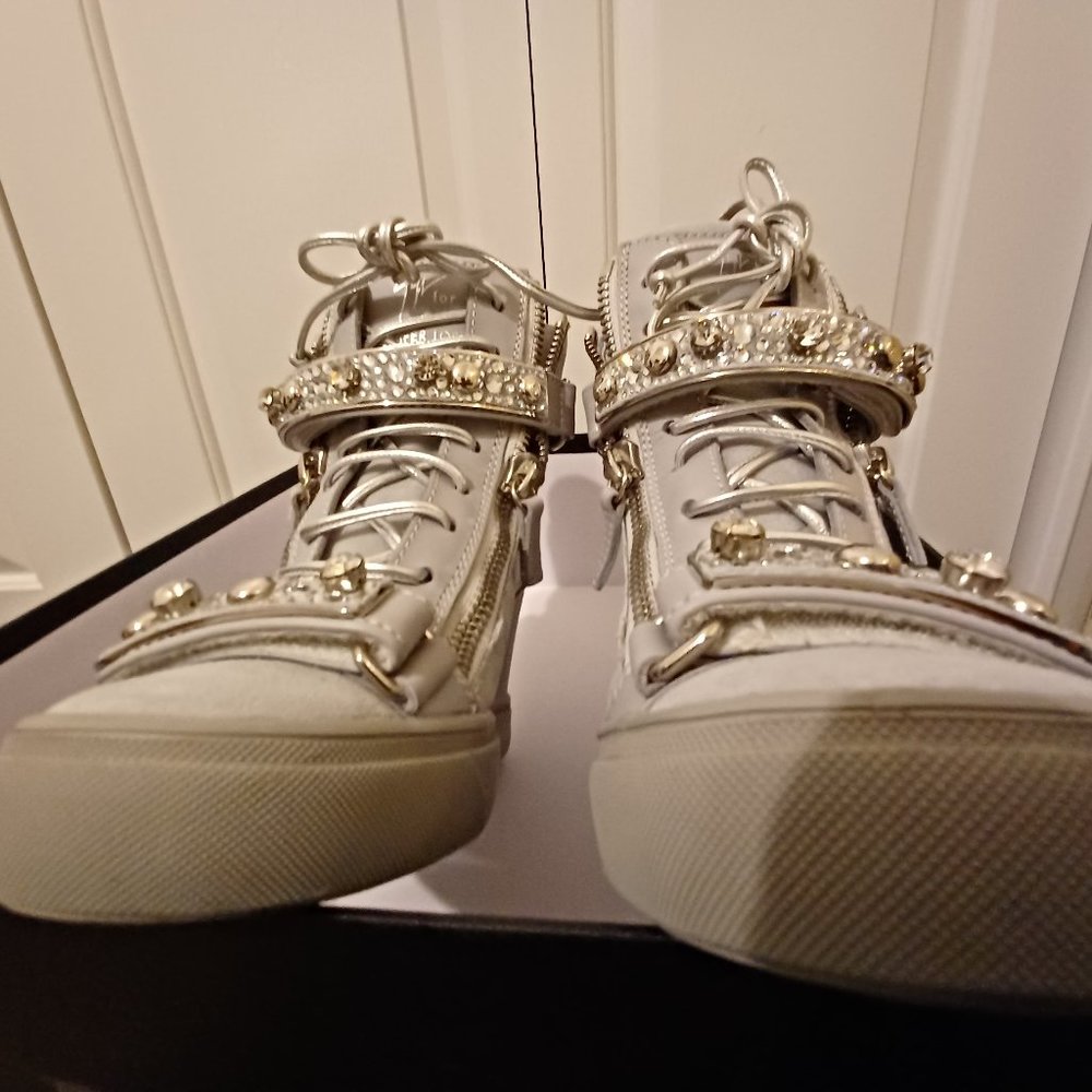 Giuseppe Zanotti for Jennifer Lopez Tiana Crystal High-Top Wedge Sneaker - Picture 6 of 11